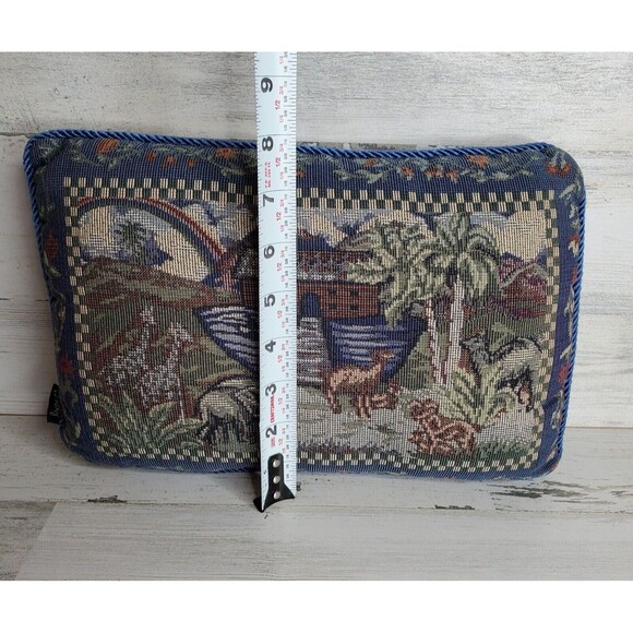 Gregg USA "Noah's Ark" Tapestry Throw Pillow 12x8" Decorative Cushion VTG? - Picture 8 of 8